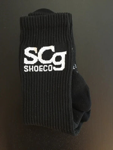 SCg Premium Socks Black w. White Logo size 10-12