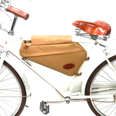 Canvas bike frame bag Tourbon brown