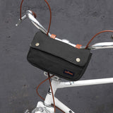 Canvas bike handlebar bag front Tourbon