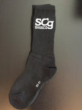 SCg Premium Socks Black w. White Logo size 10-12