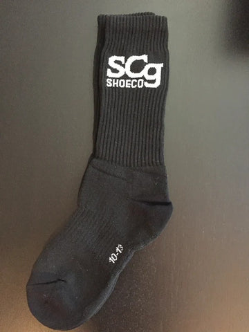 SCg Premium Socks Black w. White Logo size 10-13