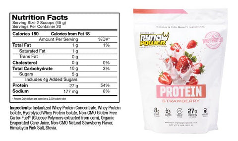 Ryno Power Protein Premium Whey Strawberry Powder