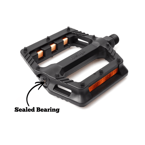 Nylon Platform MTB Pedals - Double Sealed DU Bearing (14mm Thread)