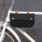 Canvas bike handlebar bag front Tourbon