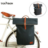 Canvas bike rear rack pannier Tourbon